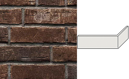 Клинкерная плитка угловая Stroeher Steinlinge 377 platinbraun рельефная NF14, 240*71*115*14 мм