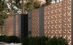 Декоративный бриз-блок Mesterra Cobogo 0301, терракотовый, 250*250*70 мм