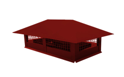 Дымник на трубу Grand Line с сеткой 520*390 мм 0,5 Satin с пленкой RAL 3011 коричнево-красный