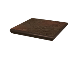 Клинкерная угловая ступень с капиносом Paradyz Semir, Brown, 330*330*11 мм