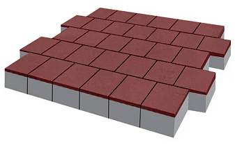 Плитка тротуарная SteinRus Армор В.2.К.8, гладкая, красный, 100*100*100 мм