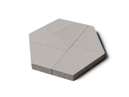 Плитка тротуарная Оригами Б.4.Фсм.8 стандарт гладкий белый, комплект 6 шт, толщина 80 мм