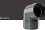 Колено 67 градусов KROP PVC для системы D 130/90 мм, RAL 8019