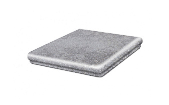 Клинкерная угловая ступень флорентинер Stroeher Keraplatte Roccia 840 grigio, 345*345*12 мм