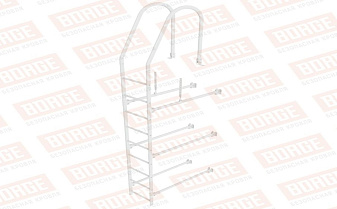 Лестница фасадная Borge (верхняя секция) оцинкованная RAL 9003, 2,7 м