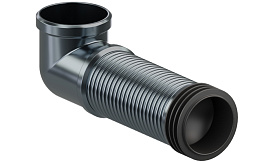 Колено гибкое KROP UNI PVC/STAL, 90/100 мм