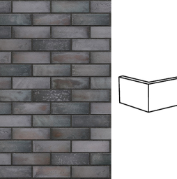 Клинкерная плитка угловая King Klinker Dream House 37 Black Jack RF10, 250*65*120*10 мм