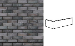 Клинкерная плитка угловая King Klinker Dream House 37 Black Jack RF10, 250*65*120*10 мм