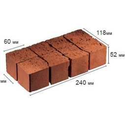 Клинкерная мозаика Feldhaus Klinker DF М402 gala plano, 240*118*52 мм (8 частей (60*60*52мм)