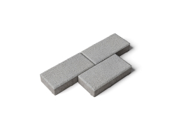 Плитка тротуарная Прямоугольник А.2.П.4 гранит белый, 200*100*40 мм