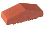 Клинкерный заборный элемент полнотелый King Klinker 01 Ruby red, 180/120*65*58 мм