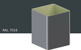 Труба KROP PVC Квадрат для системы D 135/80*80 мм, RAL 7016, 3 м