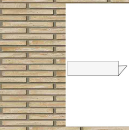 Гибкий кирпич StoCleyer B, угловой элемент 4/4-lintel, 71210 желтый, 400*40/100*4-8 мм 