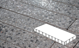 Плитка тротуарная Готика, City Granite FINO, Плита Б.10.П.10, Галенит, 1000*500*100 мм
