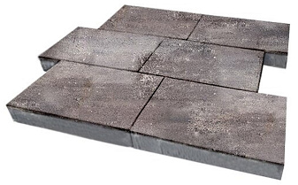 Плитка тротуарная SteinRus Парк Плейс Б.3.П.8, гладкая, ColorMix Умбра, 600*300*80 мм