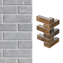 Термопанель угловая ППС с клинкерной плиткой толщиной 8,5 мм BestPoint Exclusive Cement Gray 115/236*470*60 мм