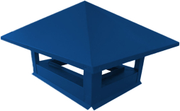 Дымник на трубу Grand Line 520*390 мм 0,5 Satin с пленкой RAL 5005 сигнальный синий