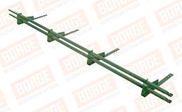 Снегозадержатель трубчатый Borge для гибкой черепицы оцинкованный RAL 6002, 3 м