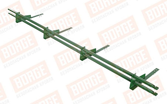 Снегозадержатель трубчатый Borge для гибкой черепицы оцинкованный RAL 6002, 3 м