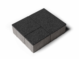 Плитка тротуарная Старый город Б.1.Фсм.8 стоунмикс черный, комплект 3 шт, толщина 80 мм