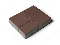 Плитка тротуарная Старый город Б.1.Фсм.6 стандарт гладкий, коричневый, комплект 3 шт, толщина 60 мм