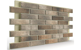 Термопанель на пенополиуретане (ППУ) с клинкерной плиткой BestPoint Loft Brick Pepper 1166*616*65 мм
