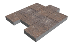 Плитка тротуарная SteinRus Валенсия Б.3.К.8, Native, Сепия, 300*300*80 мм