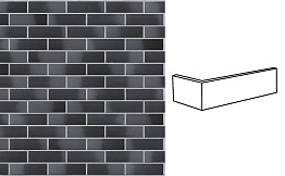 Клинкерная плитка угловая King Klinker Dream House 33 Black Diamond RF10, 250*65*120*10 мм