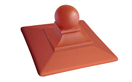 Клинкерный заборный оголовок King Klinker Royal 01 Ruby red, 445*445*250 мм