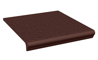 Клинкерная ступень с капиносом Paradyz Natural Brown, структурная, 330*300*11 мм