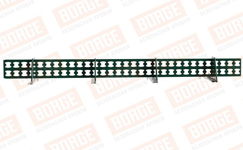 Снегозадержатель решетчатый Borge для черепичной кровли оцинкованный RAL 6005, 2,5 м
