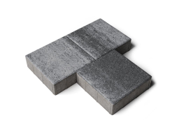 Плитка тротуарная Квадрат Б.1.К.10 листопад гранит антрацит, 300*300*100 мм 