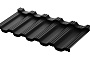 Модульная металлочерепица Aquasystem Гетеборг XXL PE RoofTop Бархат RAL 9005, 1205*465 мм