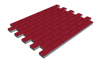 Плитка тротуарная SteinRus Прямоугольник А.6.П.4 гладкая, винный, 200*100*40 мм