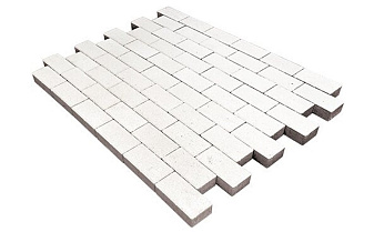 Плитка тротуарная SteinRus Прямоугольник Лайн В.6.П.8 гладкая, белый, 200*100*80 мм