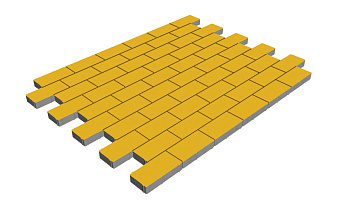 Плитка тротуарная SteinRus Прямоугольник А.6.П.4 гладкая, желтый, 200*100*40 мм