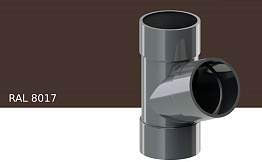 Тройник 67 градусов KROP PVC для системы D 75/63 мм, RAL 8017