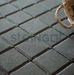 Плитка тротуарная Steingot Моноцвет, Квадрат, черный, 100*100*60 мм