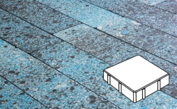 Плитка тротуарная Готика, Granite FINO, Квадрат В.1.К.10/Г.1.К.10 без фаски, Азул Бахия, 150*150*100 мм