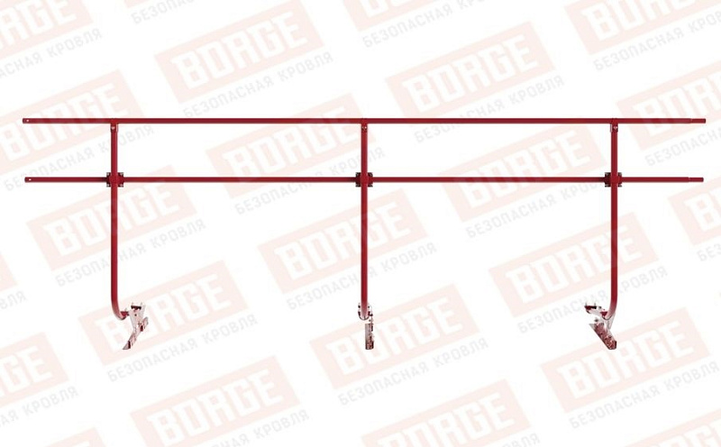 Кровельное ограждение Borge для фальцевой кровли оцинкованное RAL 3003, 300*120 см