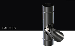 Водосборник KROP STAL с откидной крышкой для системы D 150/100 мм, RAL 9005