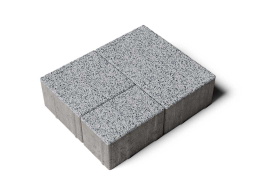 Плитка тротуарная Старый город Б.1.Фсм.8 стоунмикс белый с черным, комплект 3 шт, толщина 80 мм