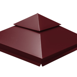 Колпак на столб Двойной Grand Line, 0,5 Satin, RAL 3005, 390*390 мм