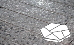 Плитка тротуарная Готика, Granite FINO, Полигональ Б.8.Фсм.8, Галенит, 893*780*80 мм