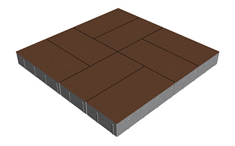 Плитка тротуарная SteinRus Грас Б.4.П.8, гладкая, коричневый, 400*200*80 мм