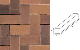 Клинкерная брусчатка Muhr №08S Lachsrot spezial, 240*55*52 мм