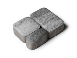 Плитка тротуарная Классико Б.4.КО.6 листопад гладкий антрацит, комплект 3 шт, толщина 60 мм