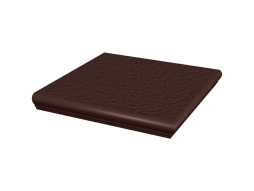 Клинкерная угловая ступень с капиносом Paradyz Natural, Brown, 330*330*11 мм