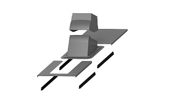 Проходной элемент Vilpe PIIPPU MODULAR квадратный  + окантовка, серый