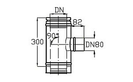 Тройник для дымохода Schiedel ICS 25 SW 80 90 град., D 250/300 мм